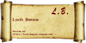Loch Bence névjegykártya